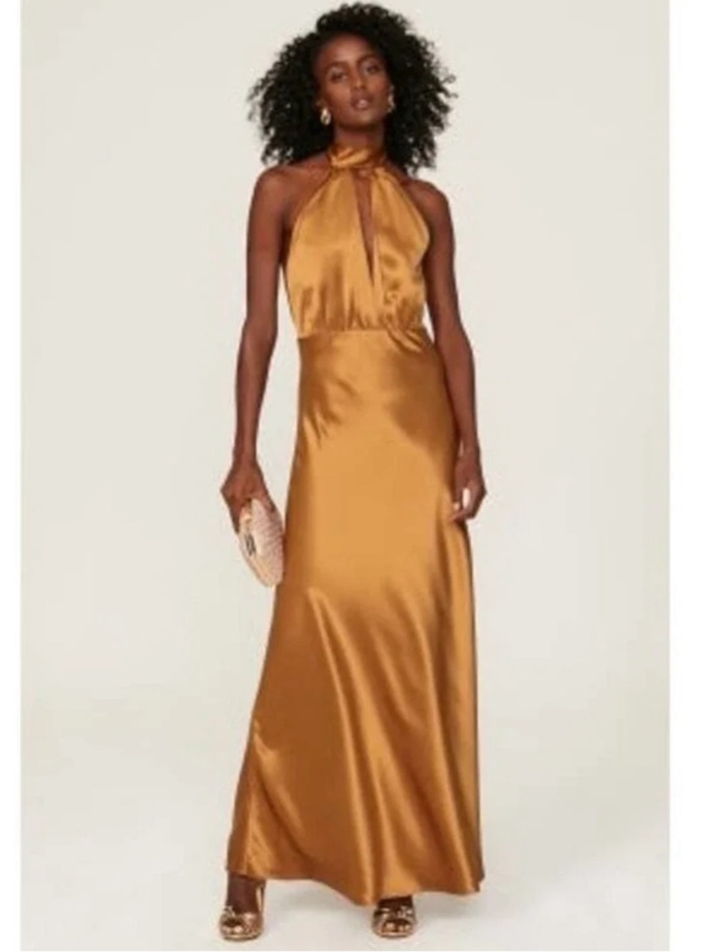 Something Navy Orange Halter
Cutout Formal Bridesmaid
Wedding Guest Gown Size S